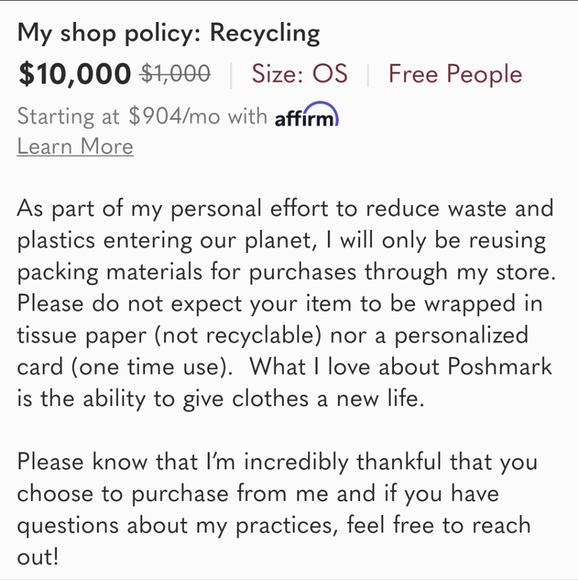 SHOP POLICY: RECYCLING - Picture 4 of 4